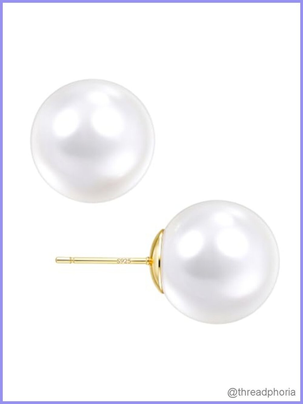 Oversized Imitation Pearl Stud Earrings Hypoallergenic Waterproof